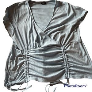 Womens Rue 21 Plus Blue Ruched Blouse Size 3x